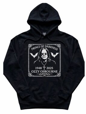 Ozzy Osbourne "Prince of Darkness" 1948–2025 Hoodie Size Large New Black Sabbath